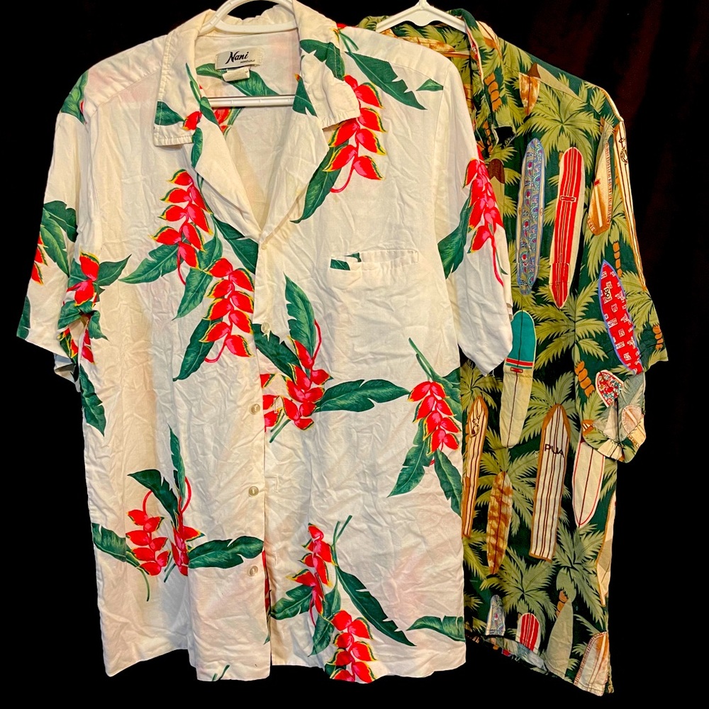 Two large Vintage Hawaiian Button Up Shirts